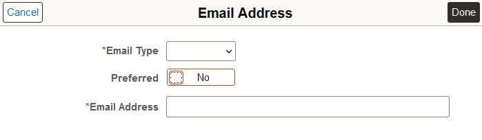 Email Address Page