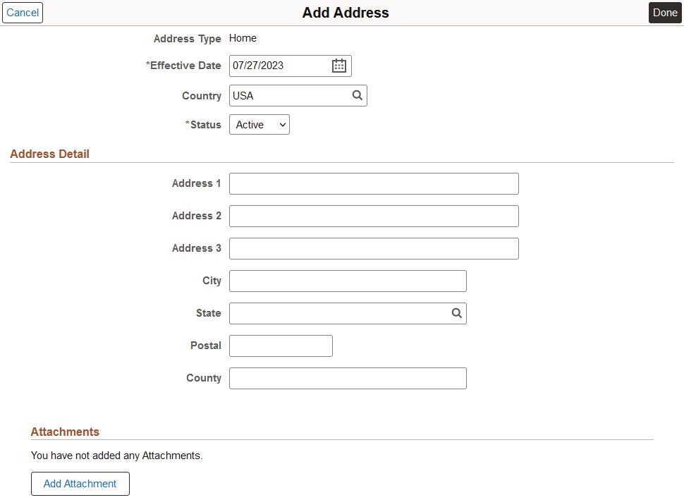 Add (Edit) Address Page