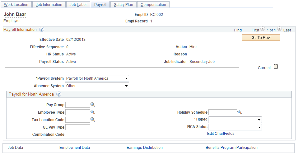 Payroll page