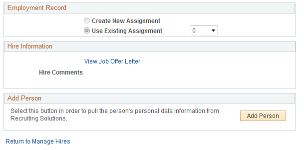 Manage Hires Detail page (2 of 2)