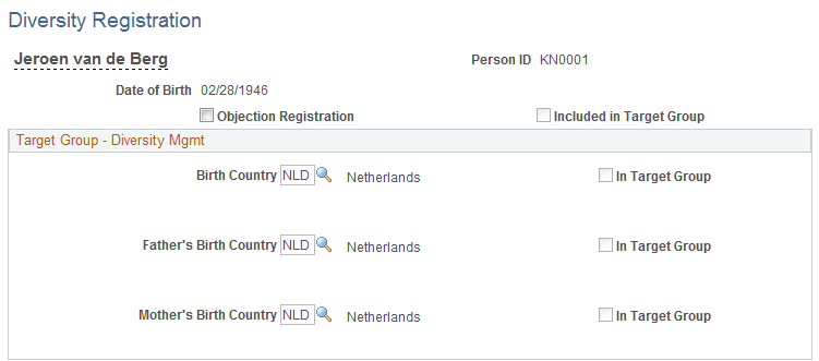 Diversity Registration page