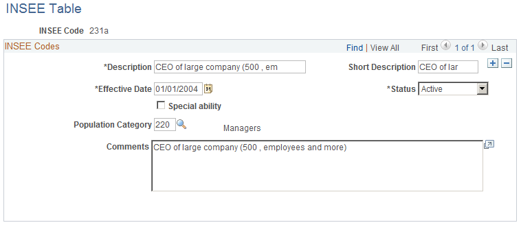INSEE Table page