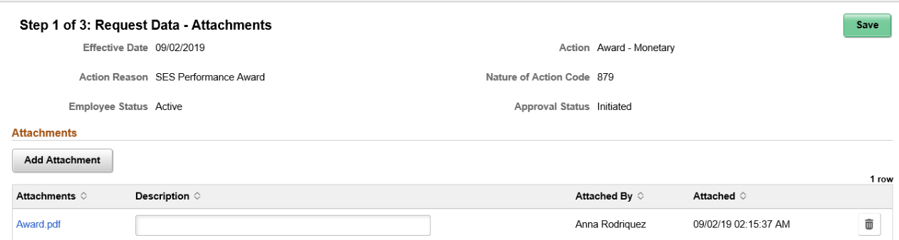 Attachments page