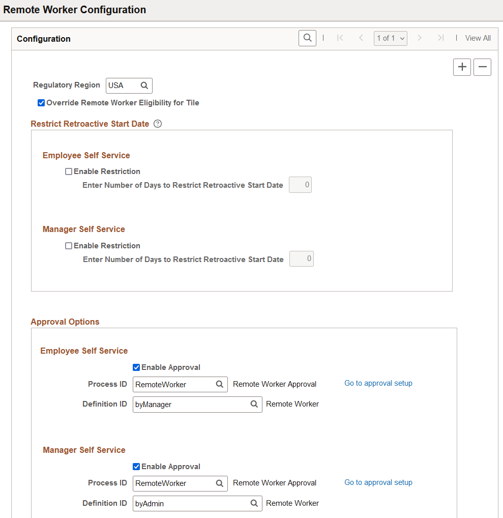 Remote Worker Configuration page (1 of 2)