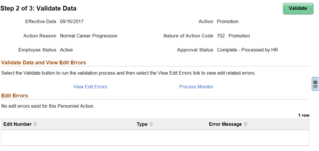Validate Data page