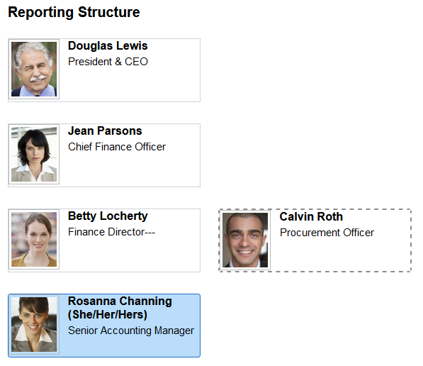 (Tablet) Profile - Reporting Structure page