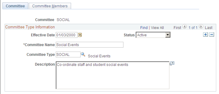 Committee page