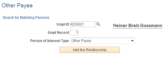 Other Payee page