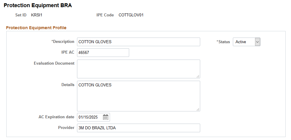 Protection Equipment BRA page