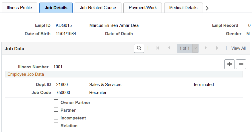Job Details page