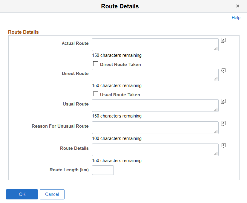 Route Details page