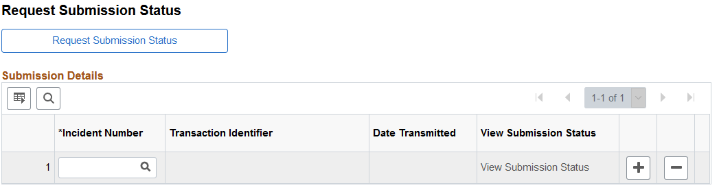 Request Submission Status page