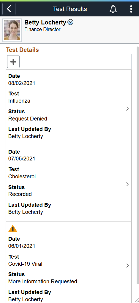 (Smartphone) Test Results - Test Details page