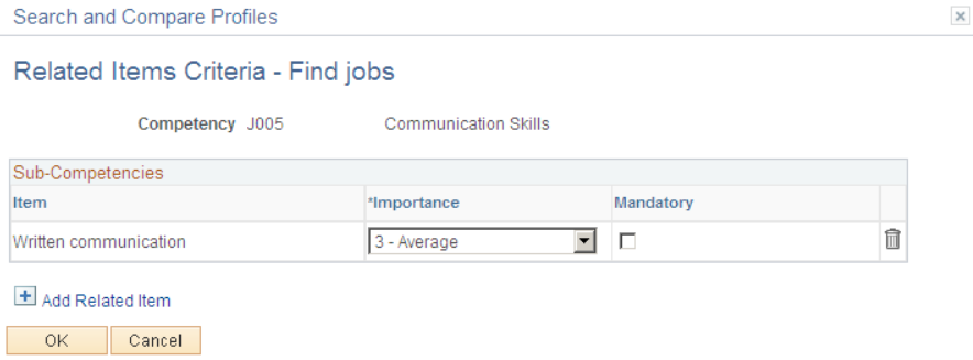Related Items Criteria page