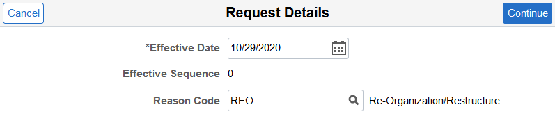 Request Details page