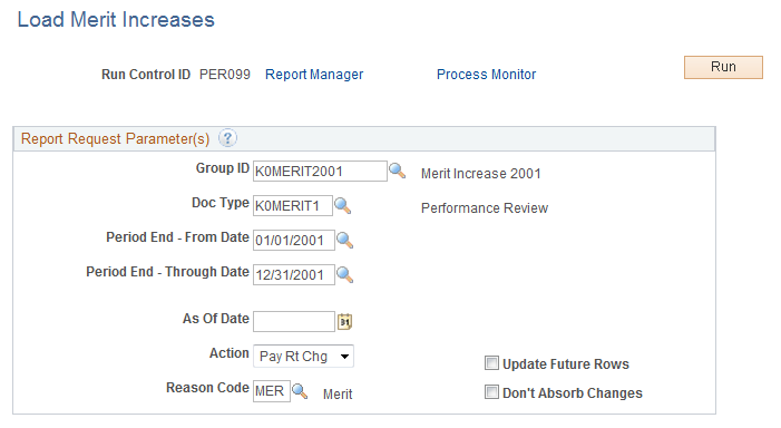 Load Merit Increases page