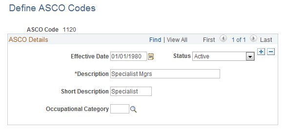 Define ASCO Codes page