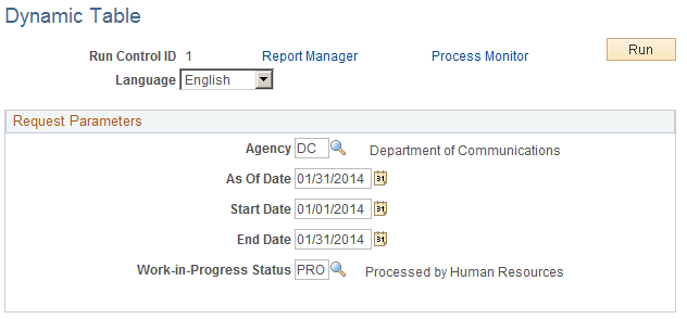 Dynamic Table page