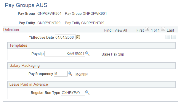 Pay Groups AUS page