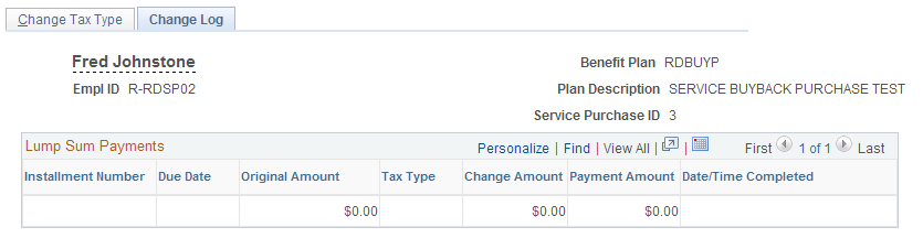 Change Log page