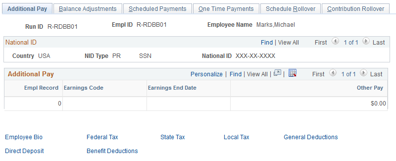 Additional Pay page