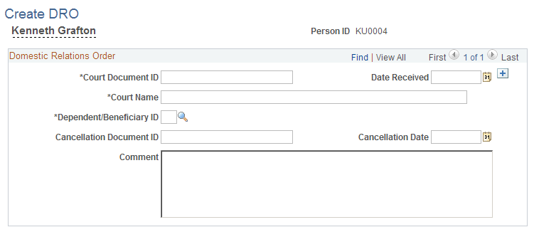 Create DRO page
