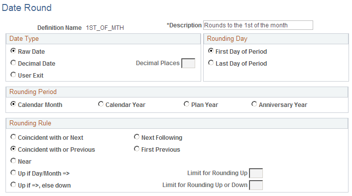 Date Round page
