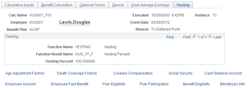 Vesting page