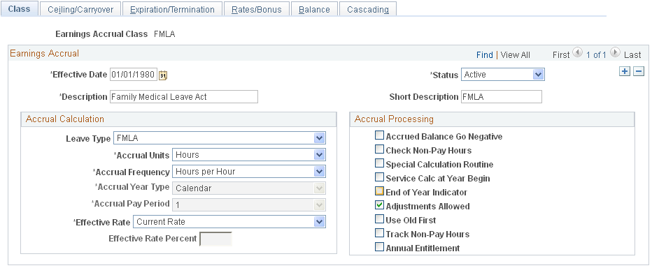 Earnings Accruals USF - Class page