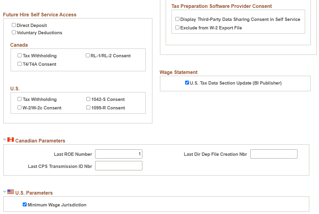 Payroll for NA Installation page (3 of 3)