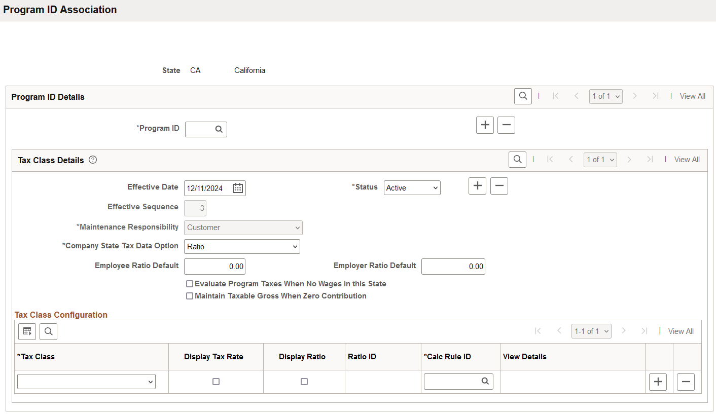 Program ID Association page