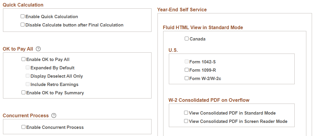 Payroll for NA Installation page (2 of 3)