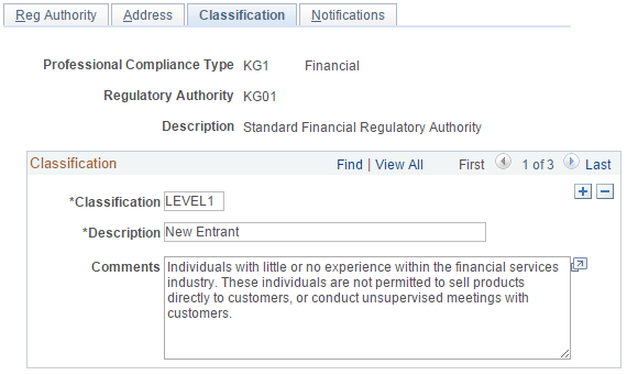 Classification page