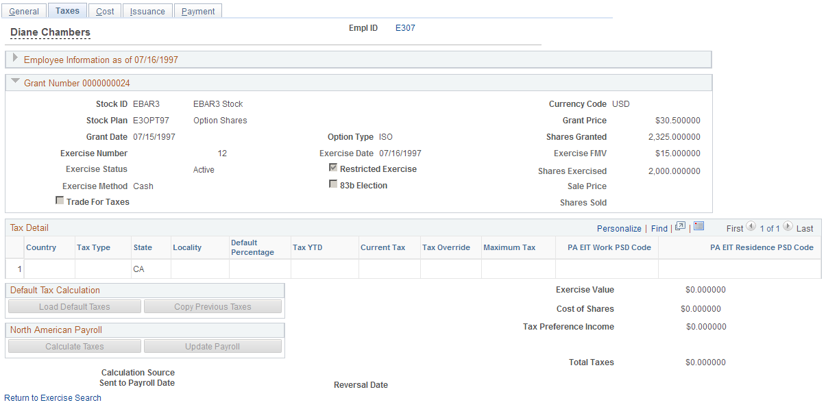 Exercises - Taxes page