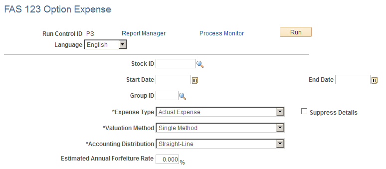 FAS 123 Option Expense page