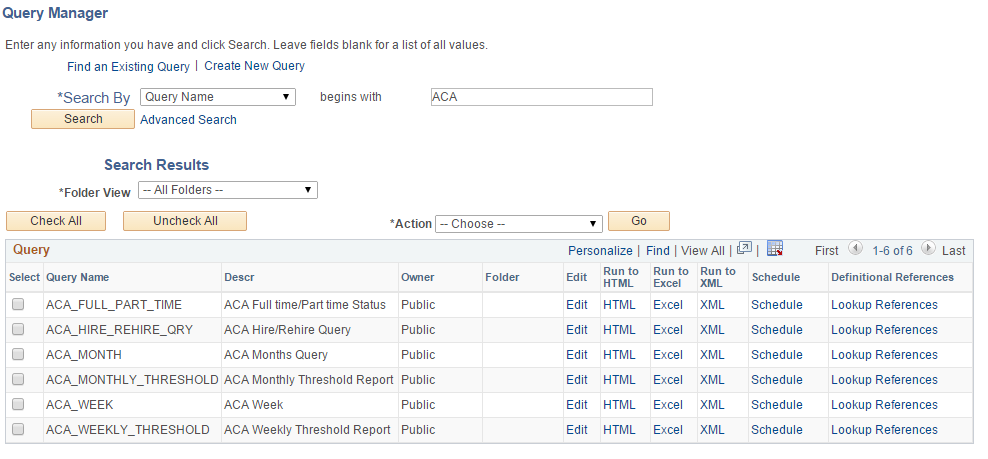 Query Manager Page