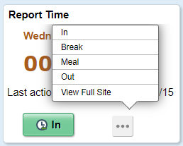 (Smartphone) Report Time Tile for Punch time reporters