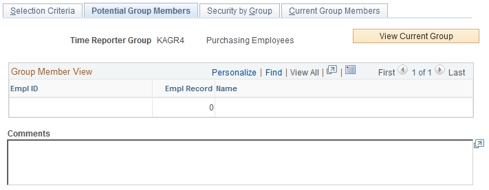 Dynamic Group - Potential Group Members page