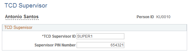 TCD Supervisor page