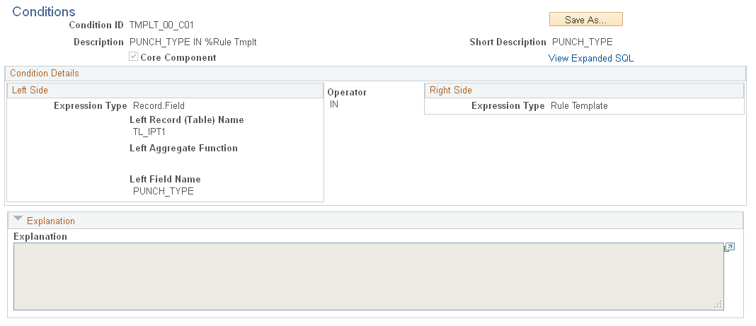 Conditions page