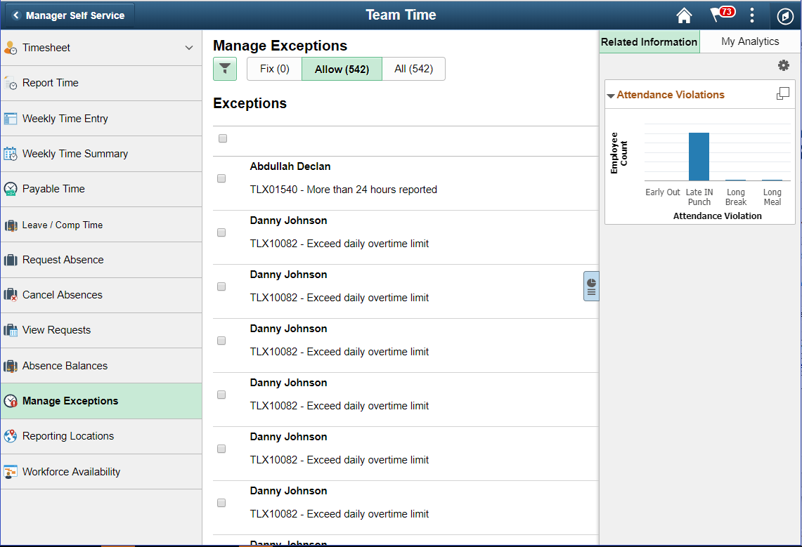 Manage Exceptions