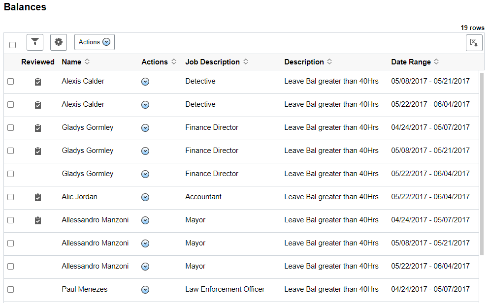 Balances Page