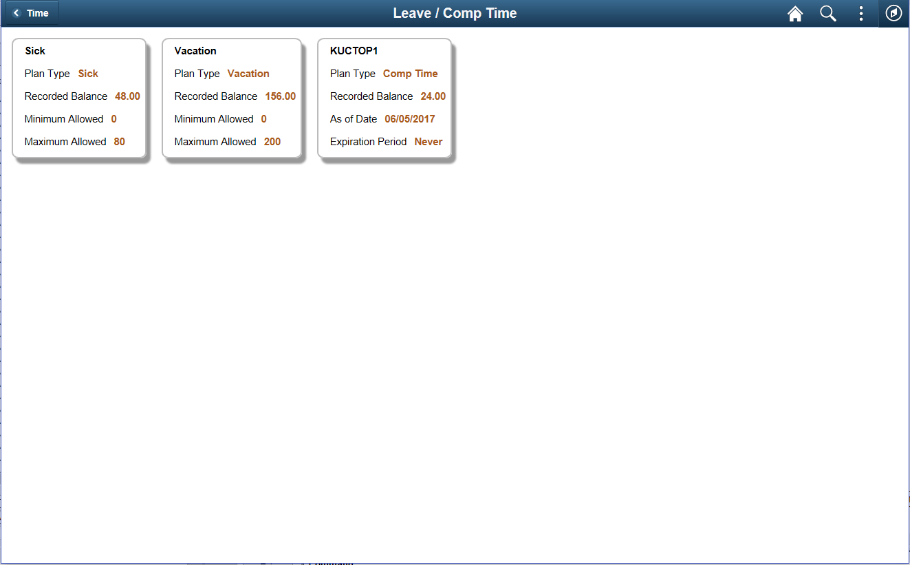 Leave / Comp page