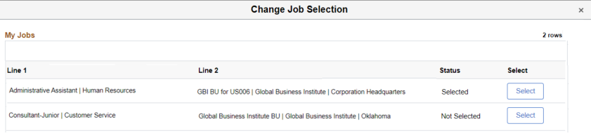 Change Job Selection Modal_Accessible Mode