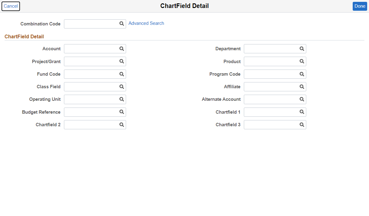 Report Time Page_Punch Reporter ChartField Details Page