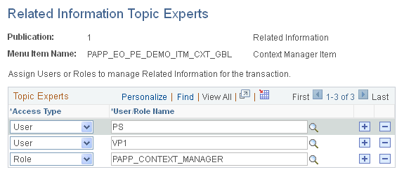 Related Information Topic Experts page