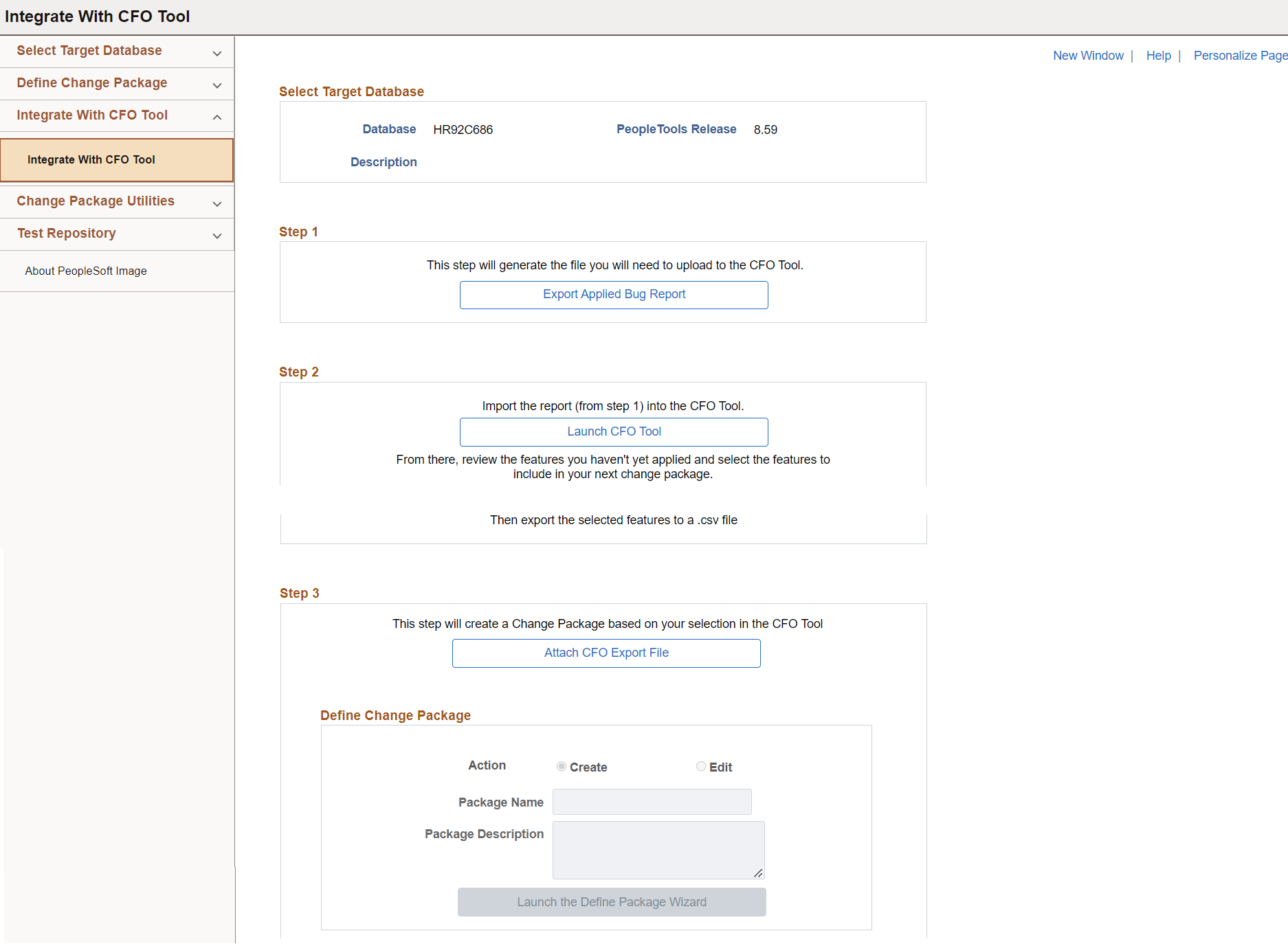 Integrate With CFO Tool page