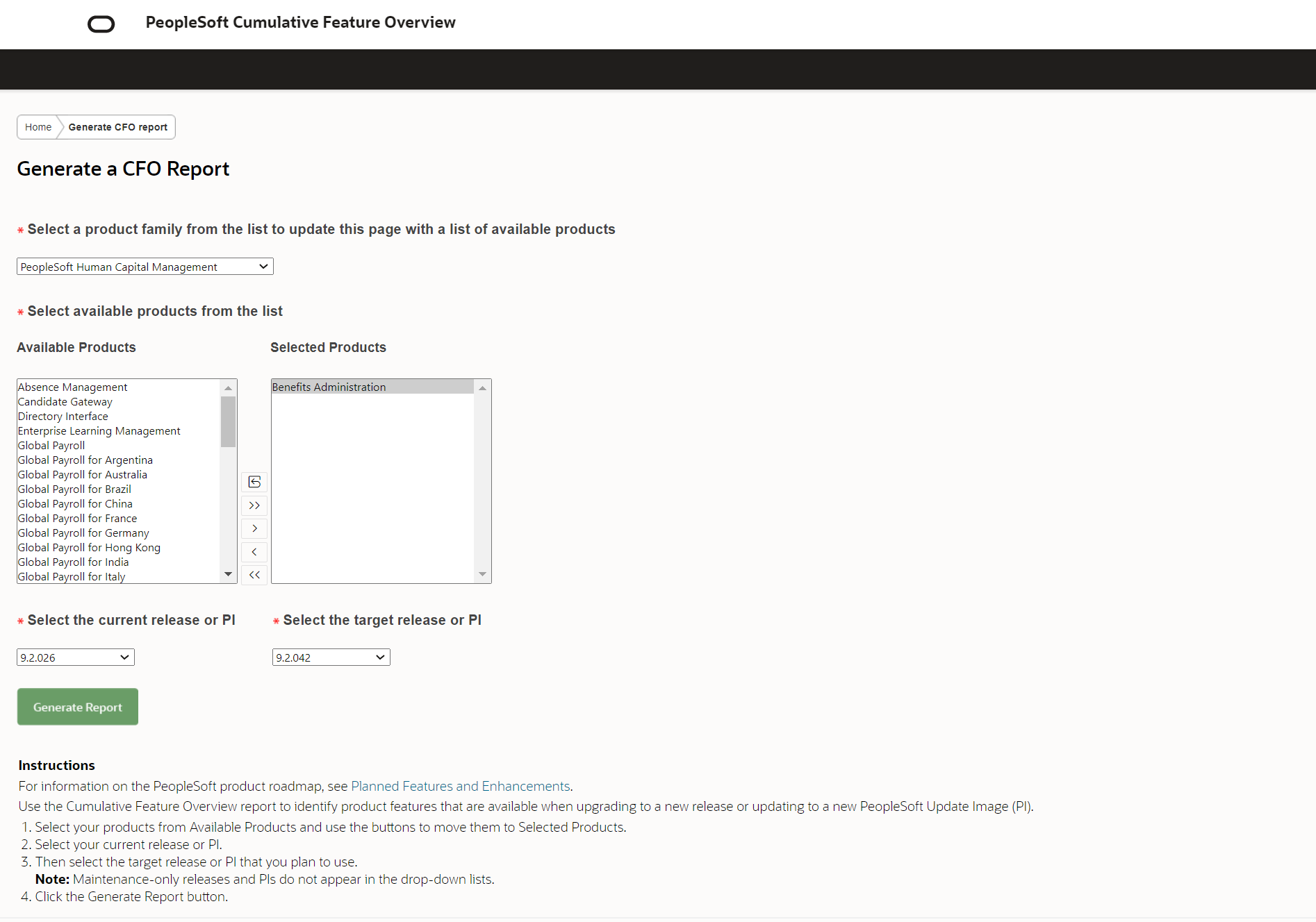 Generate a CFO Report