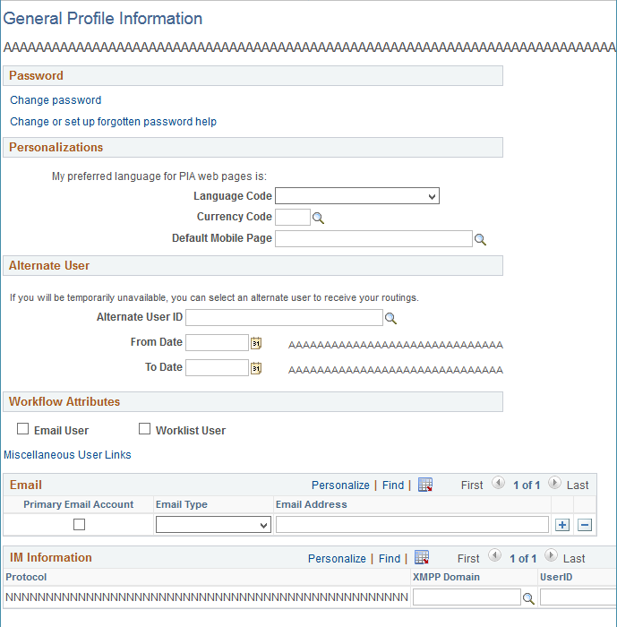 My System Profile page: Preview rendering