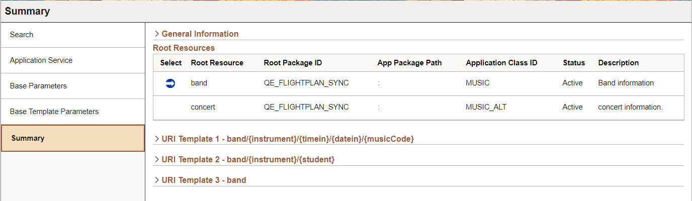 Summary page